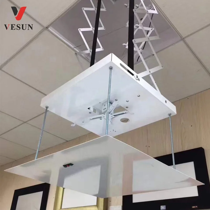 Custom Height Projector Lift Motorized Ceiling Projector Bracket Projector Hidden Lifter Adjustable Wireless Control