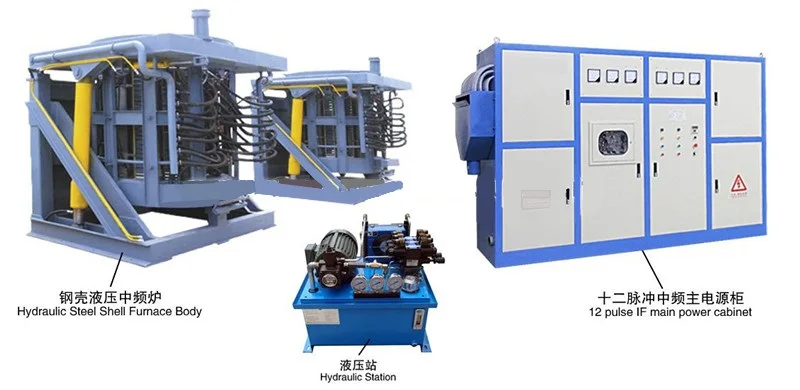 MF induction heating machine for Metal melting furnace with IGBT and SCR Control