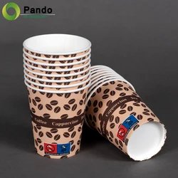 Hot Sale Coffee Vending 6oz Single Wall Print Logo Disposable Milkshake Paper Cup
