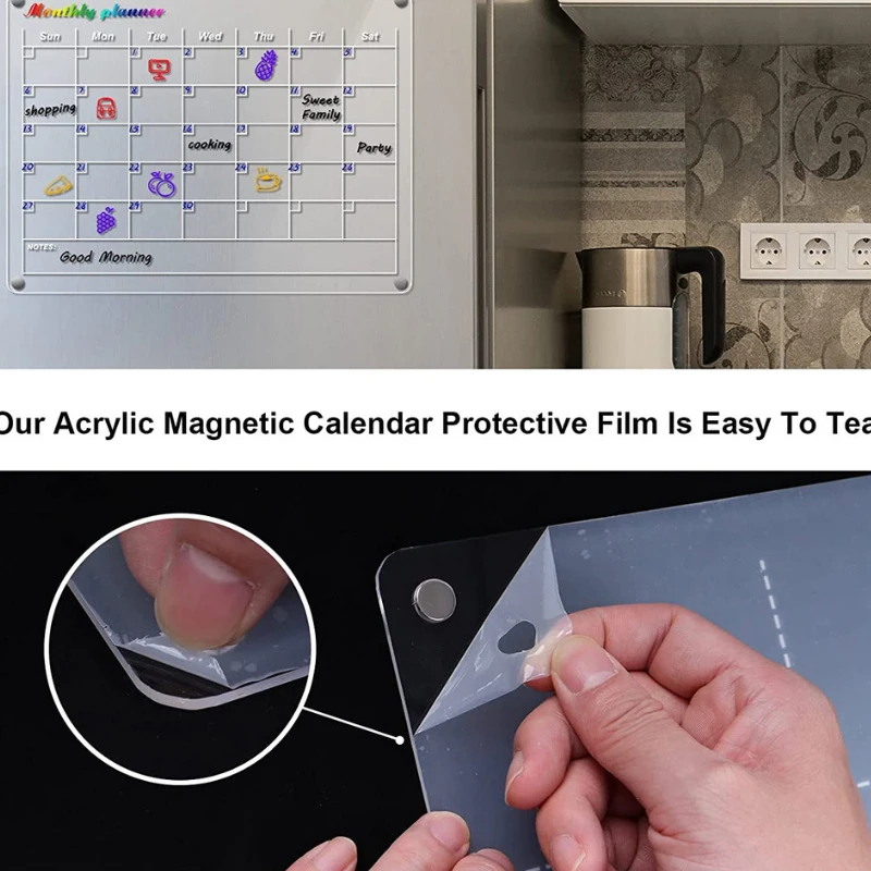 acrylic magnetic memo boards for fridge  dry erase board calendar reusable planner  acrylic board for refrigerator
