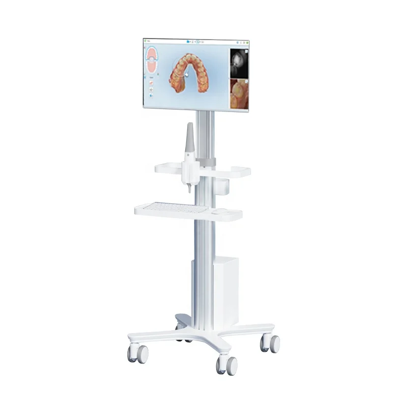 Luxurious Medical Cart All-in-one Screen PC Computer 23.8 Inch Mobile Dental Trolley for Dental Clinic Beauty Salon
