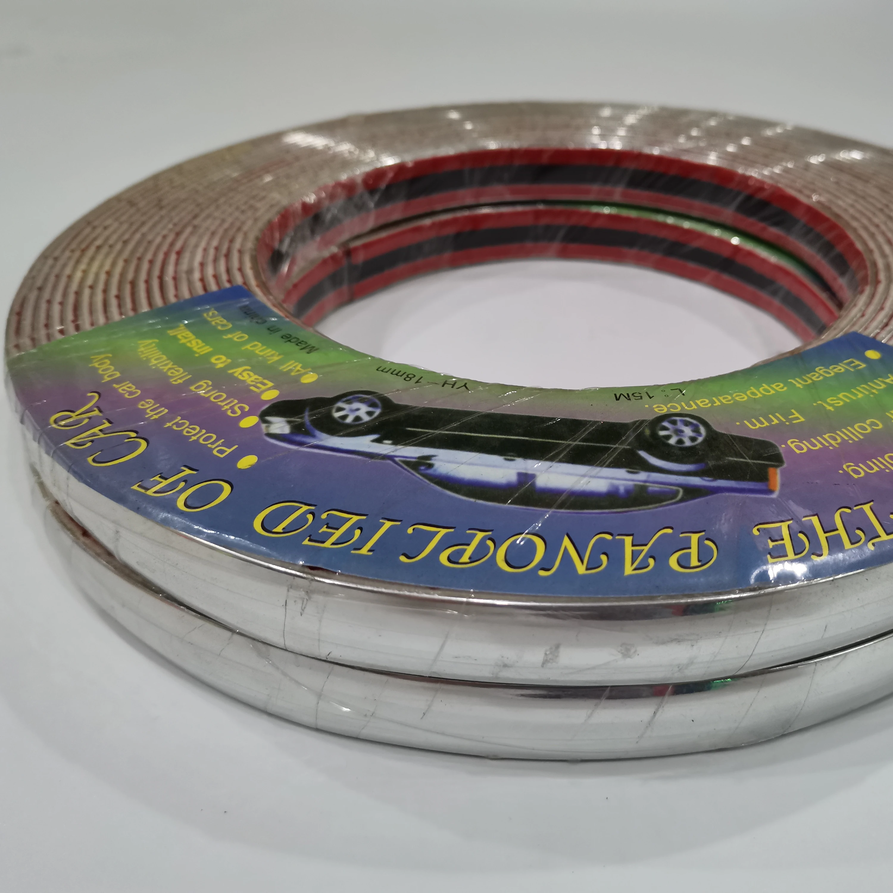 15 мм ширина автомобиль хром самоклеющиеся Стайлинг Литье триммер газа