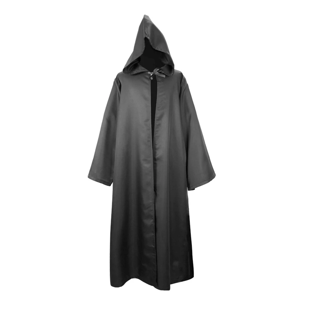 Adult Wizard Hooded Robe Halloween Cloak Cape Cosplay Jedi Warrior Costumes
