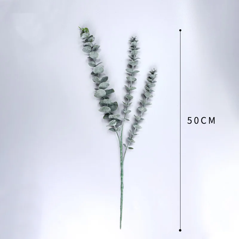M271 Artificial Eucalyptus Leaves Faux Branches 3 Forks Eucalyptus Stems Decor for Wedding Centerpiece Flower Floral Arrangement