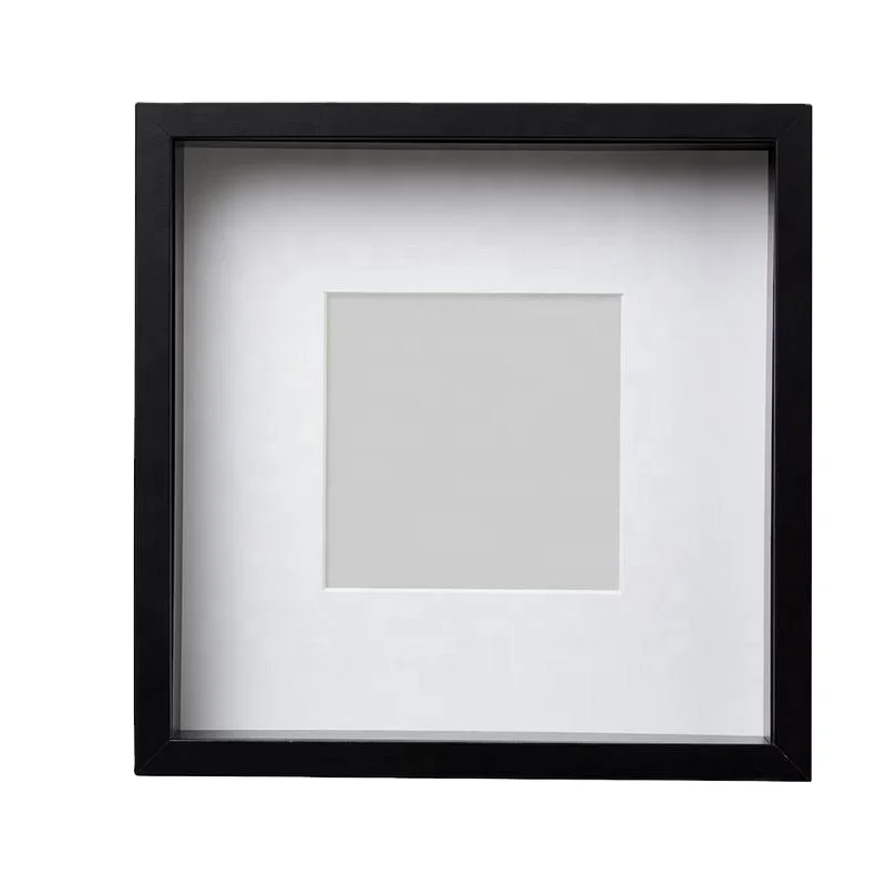 All Black White 3CM 5CM Depth 20x20cm 8x8 16x16 Inches A3 A4 Shadow Box Photo Frame With Removable Inner Frame