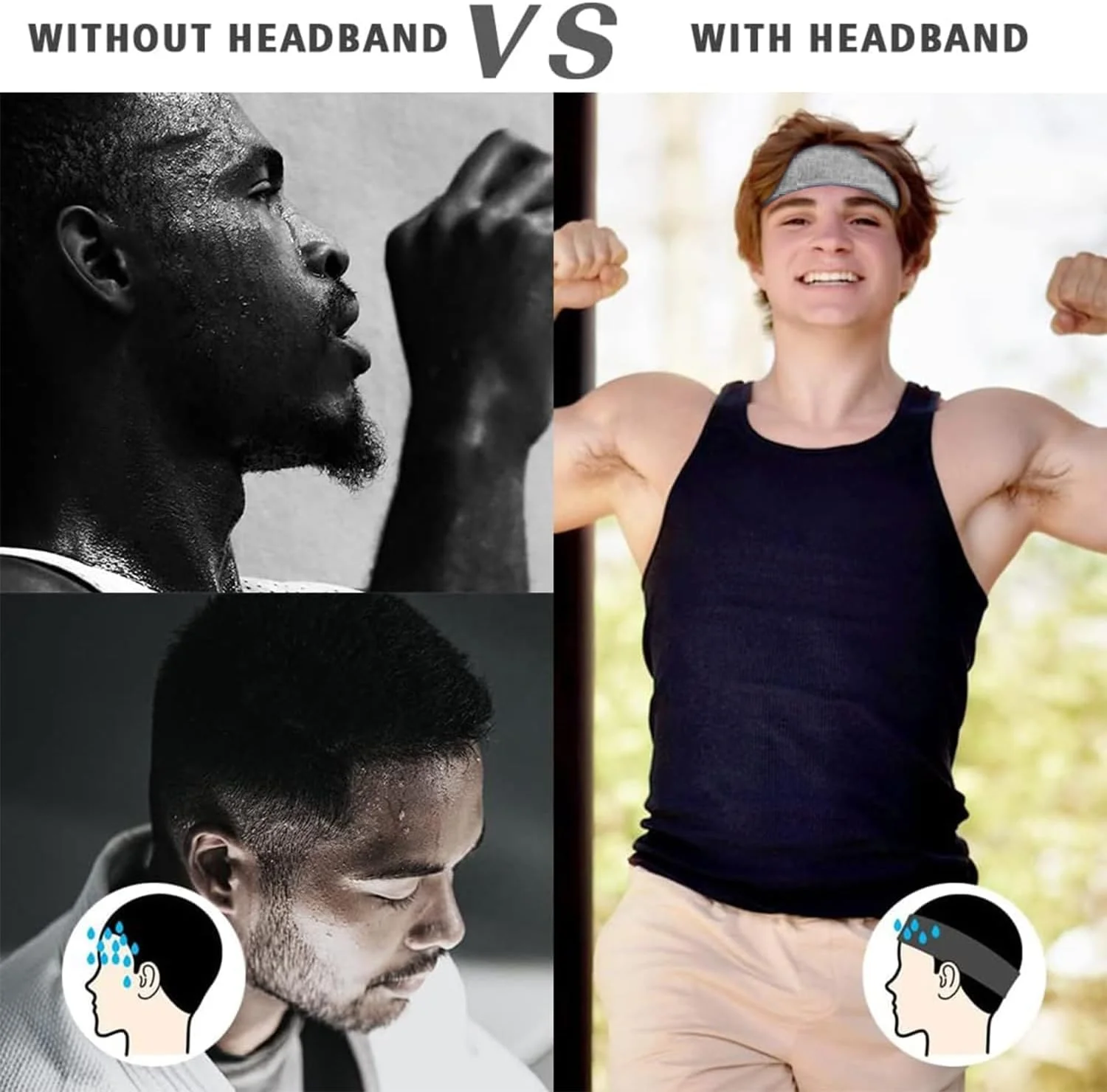 Fitness basketball elastic sweatband custom sweat wristband headband