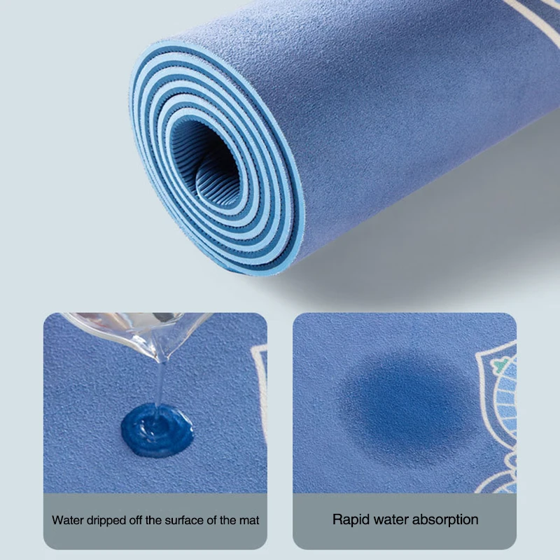 TPE Deer Skin Velvet Yoga Mat Thickened Fitness Mat Customized Printing Eco-Friendly Anti-Slip Durable Logo