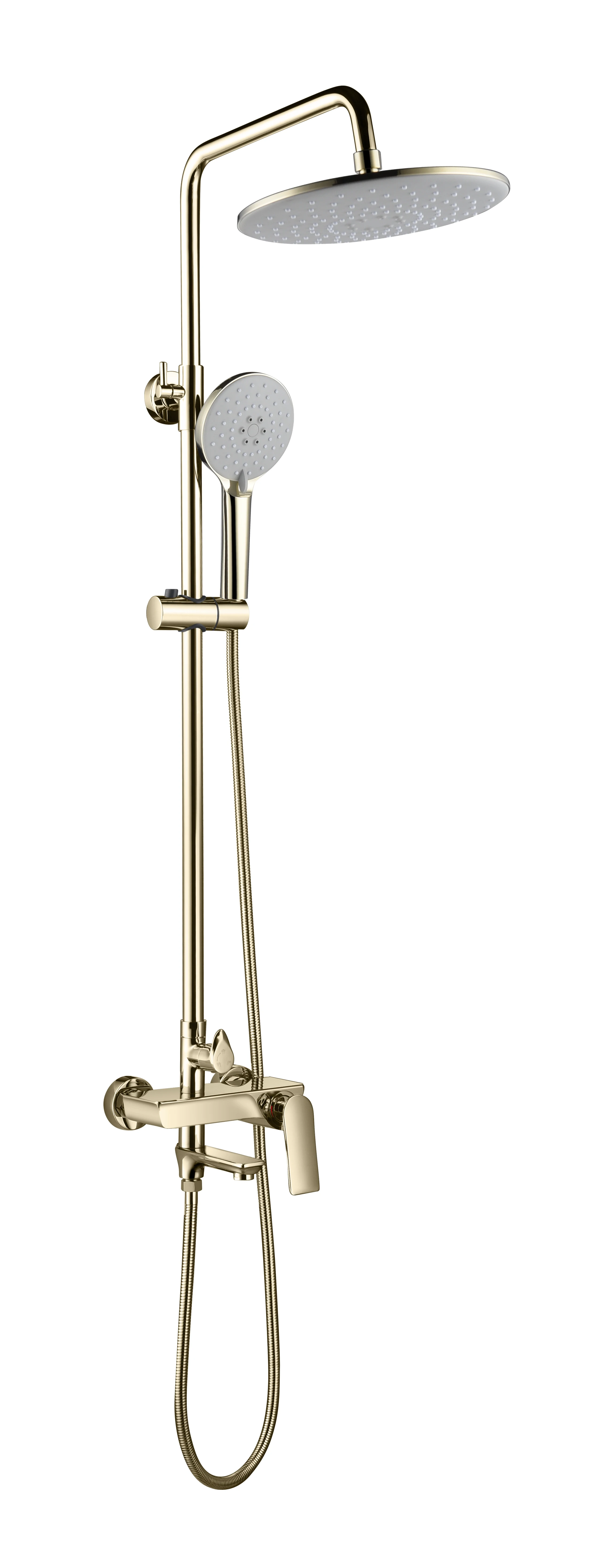 Bathroom Wall Mounted Chrome Brass Rain Shower Faucet 3-Function Hot Cold Water Shower Set