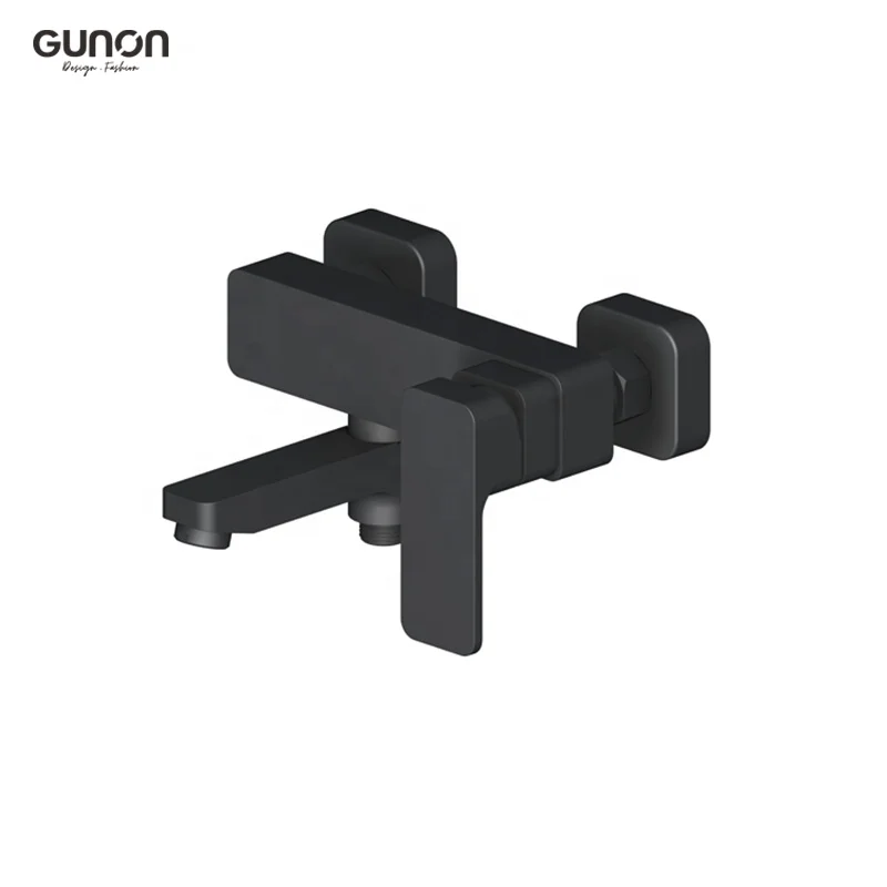 Gunon Square Robinet Mural Douch Noir Robinet De Douche