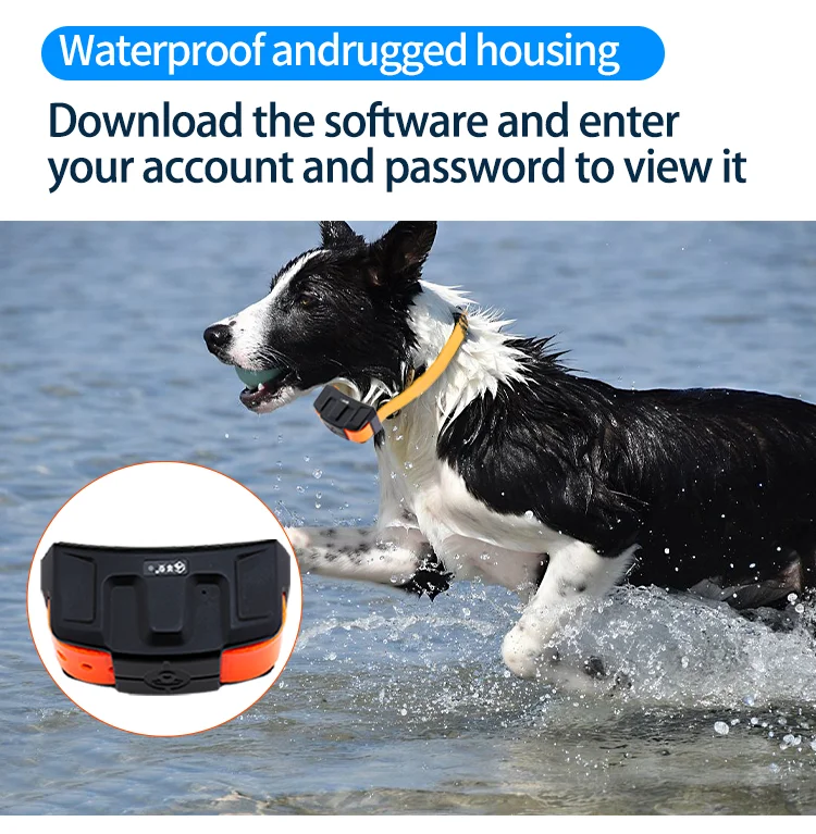 AHGUEP Brand Eseek GPS Tracker Dog Collar Bark Control Hunter Dog GPS Tracking Device with Handheld Unit