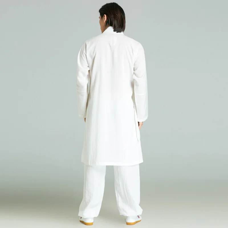 Unisex Wudang Taoist Robe Chinese Kung Fu and Shaolin Buddhist Monk Sportswear Training Cotton and Spandex for Adults