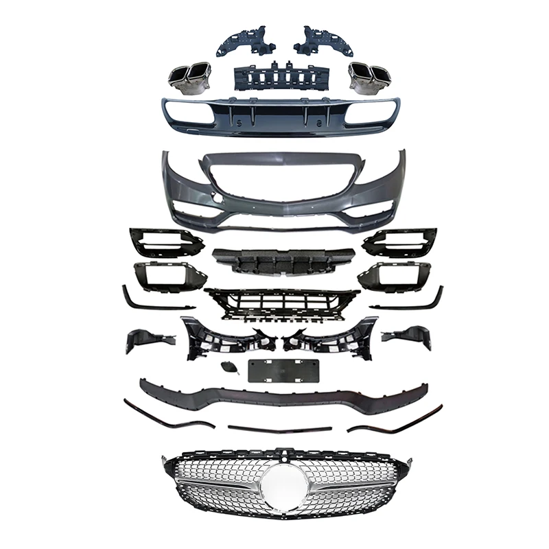 Upgrade to C63 AMG Facelift w205 Body kit grille bumper set for Mercedes w205 Benz W205 Bodykit C class 2015-2020