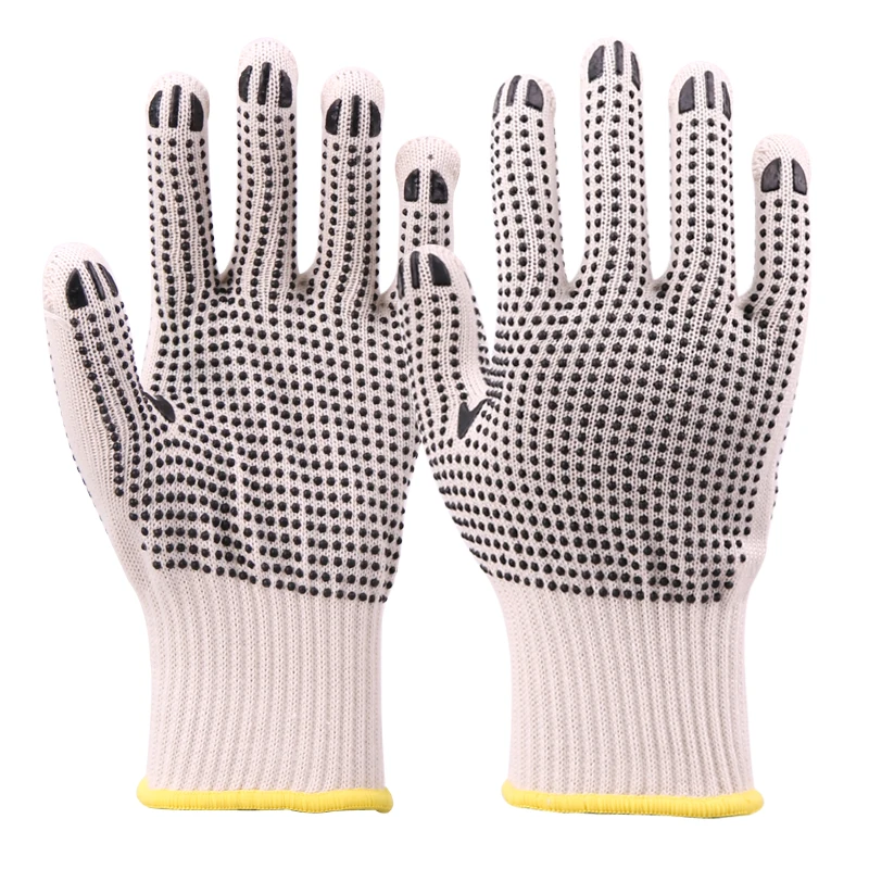 XINGYU Construction Labor Protection Gloves PVC Double-Sided Bead Anti Slip Thick Knitted Gloves