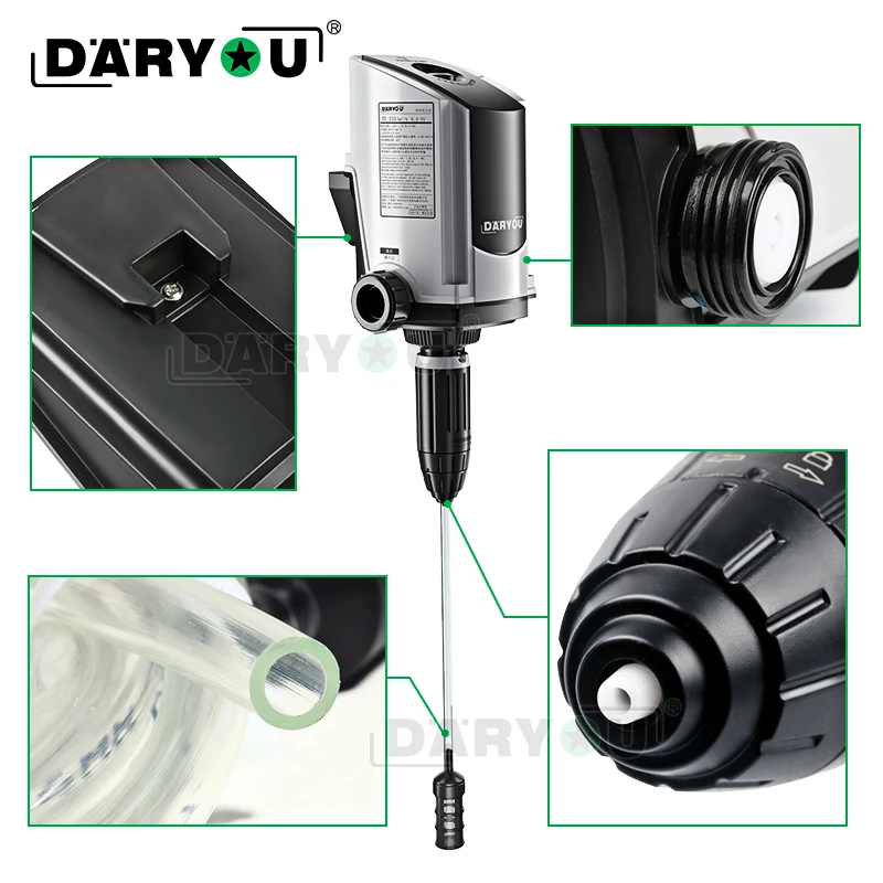 DARYOU 0.02-60L/H Chemical Fertilizer Injector, Blue Water Powered Liquid Doser Chemical Dispenser for plant/farm