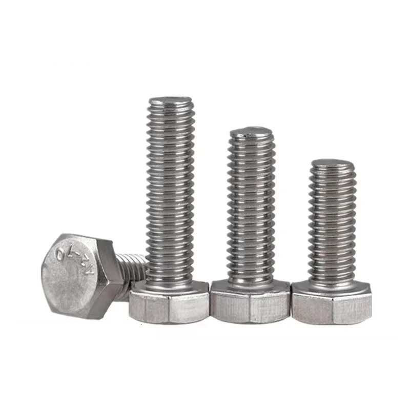 DIN933 M2 M3 M4 M5 M6 M8 Stainless Steel A2 Hex Head Bolts Full Thread Fasteners Manufacturers Hex Bolt For Machine