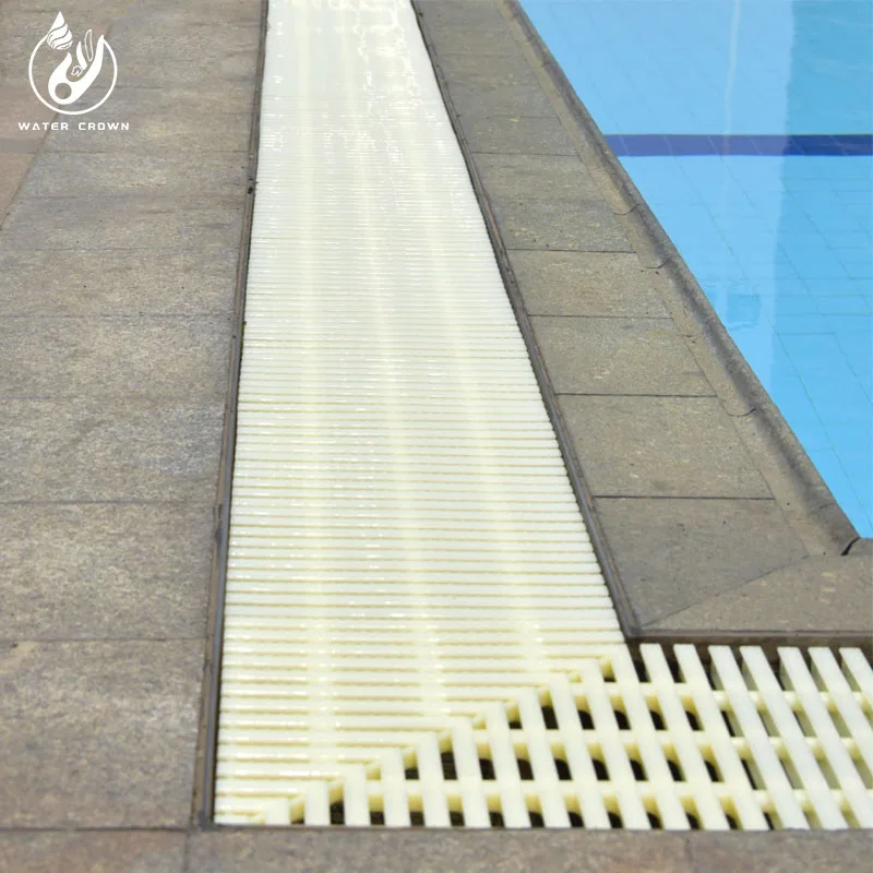 Durable 20mm 25mm 30mm 35mm Thickness Overflow Anti-slip Grilles Standard Plastic Gutter Swimming Pool Grid