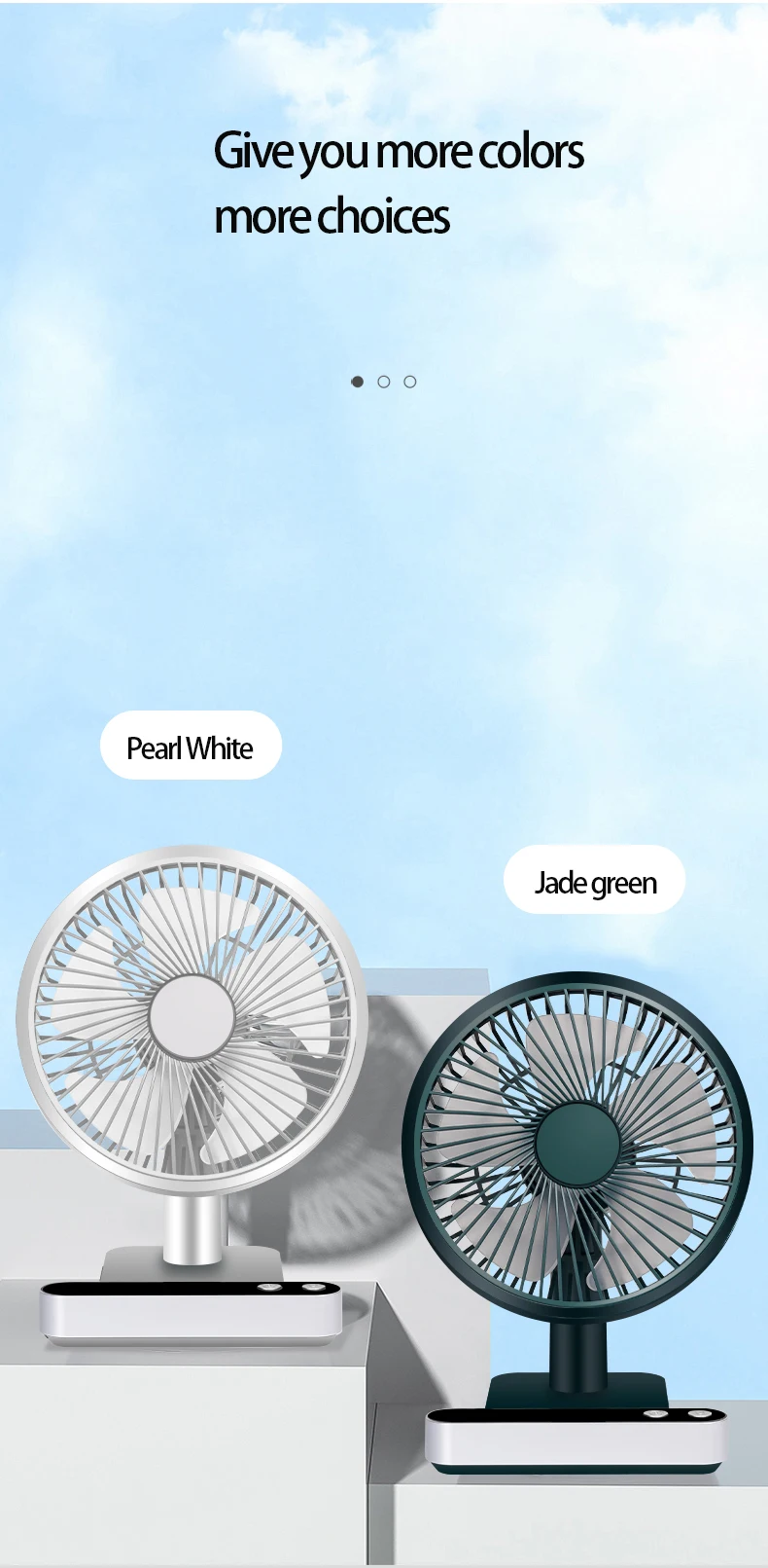 2022 New Convenient  Mini Table Fan Rechargeable Desk Fan With LED Display  And Adjustable Auto Oscillating Small Desktop Fan