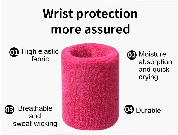 Custom OEM Men Women Athlete Kids Baseball Plain Running Basketball Wrist Wweat Band Sweatband