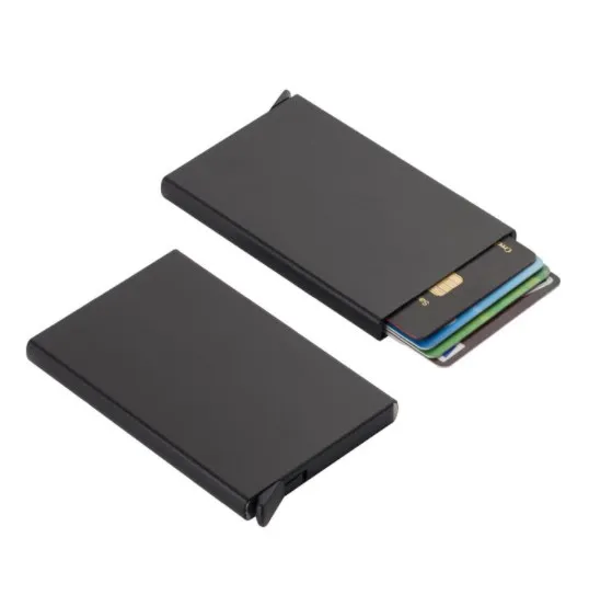 Free Sample Aluminium Alloy Custom Logo Wallet RFID Money Clip  Card Holder For Women