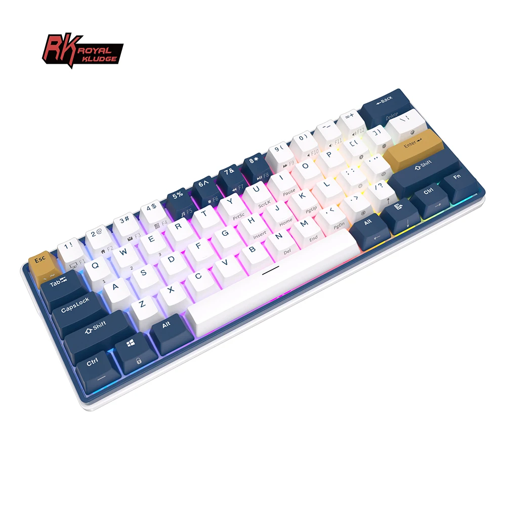 Royal Kludge RK61 Plus Custom ABS Doubleshot Keycaps mini wireless keyboard three mode 61 keys rgb wireless mechanical keyboards