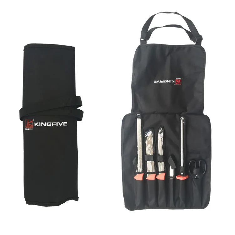 7 Pieces Orange PP Handle Chef Knife Stainless Steel knives kitchen knife Set With Oxford Bag