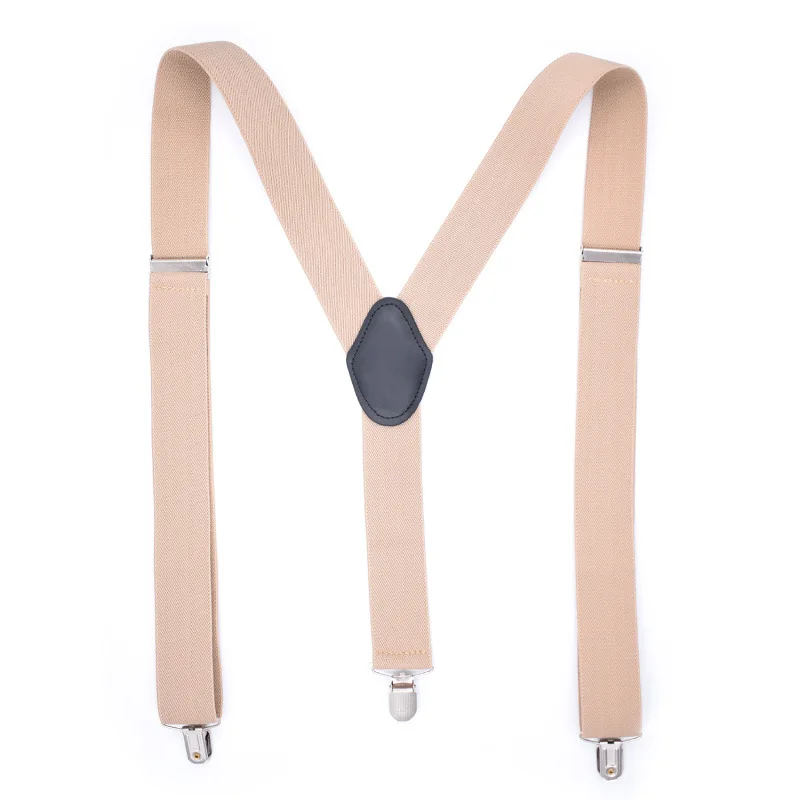 Whole Sale 3.5cm  Elastic Mens Suspender Metal Clips with Three adjustable Metal Clips Casual Style