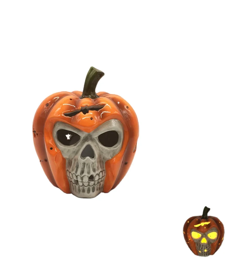 Halloween Decor Ceramic Pumpkin for  Festival Party Decor Small Horror Halloween Yard Decor