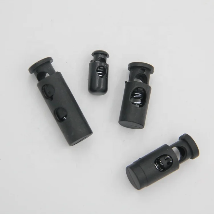 
China factory decorative plastic elastic extension cord ends pull locks spring stopper for bag 