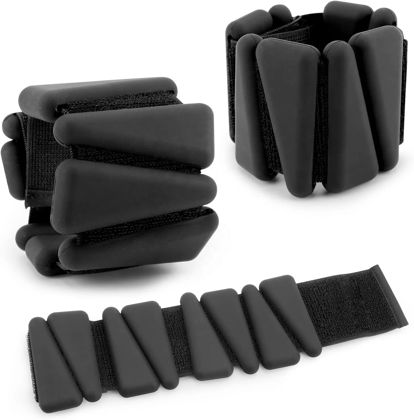 Gym Fitness Heavy Black Ankle Weights Silicone Steel Wrist Weighted Bangle Free Weights Accessories for Yoga Pilates Studio