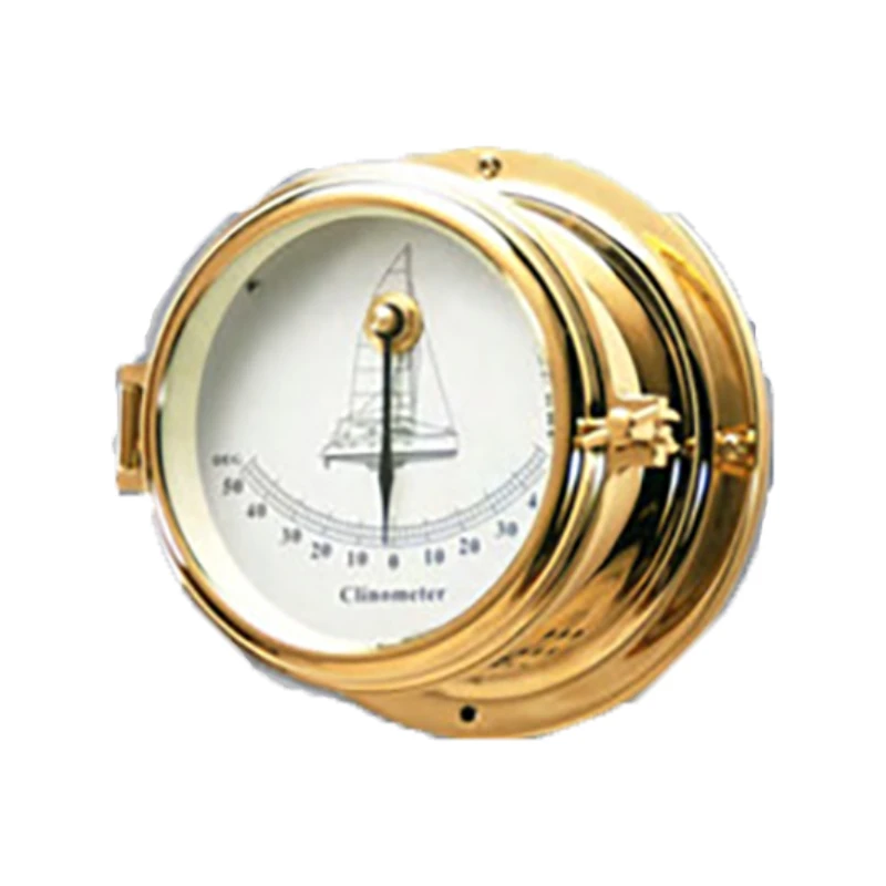 Metal brass nautical marine wall-mounted nautical clinometer
