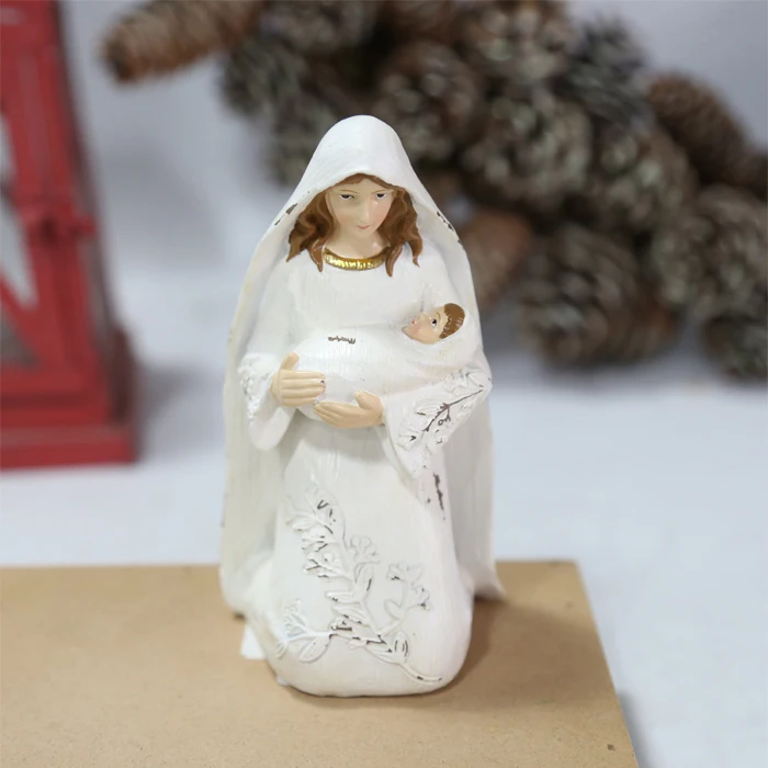 Christmas resin gift  Madonna holding baby decoration religion sculpture resin Mary statue