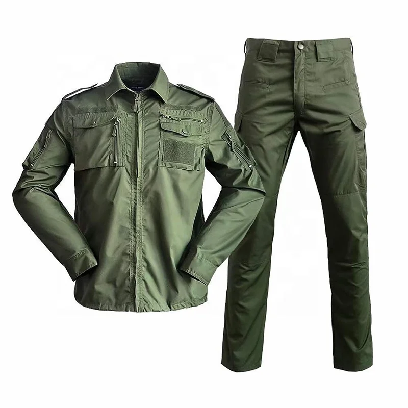 Military Tactical Mens Hunting Combat BDU Uniform Suit Muti-Pocket Long Sleeve Shirt And Pants Digital Acu Military Uniform