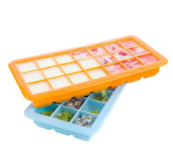 21 Ice Cubes Honeycomb Ice Cube Tray Popsicle Molds Silicone Ice Mold Divided Trays with PP Lids