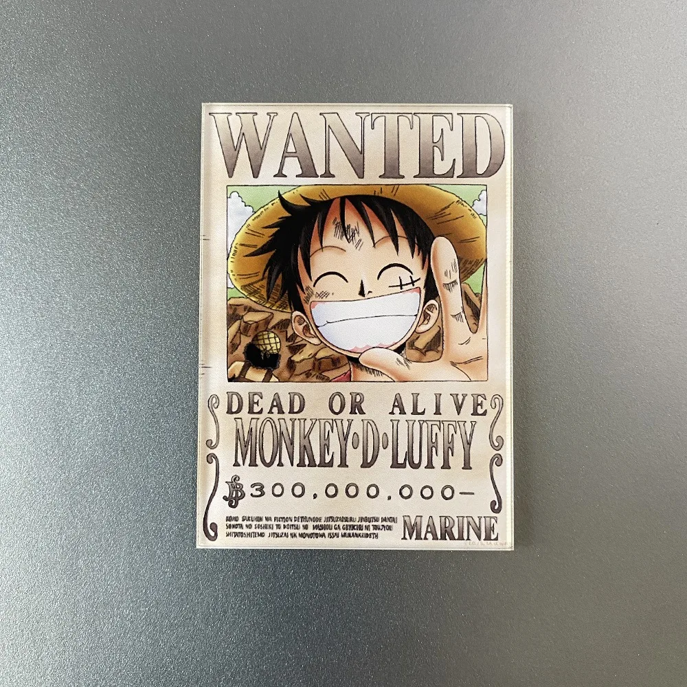 23 design Anime Monkey D. Luffy Roronoa Zoro Acrylic Refrigerator magnets sticker in Wanted poster style