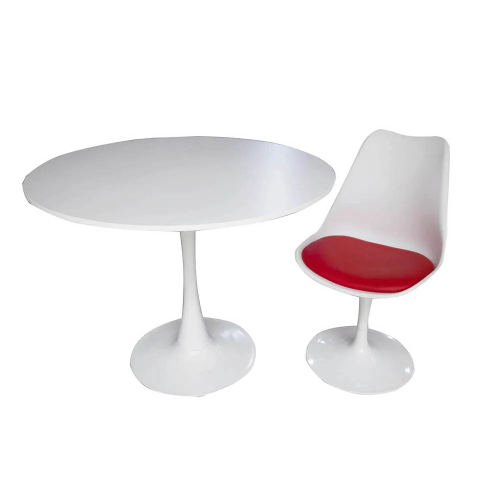 Hot Selling Modern Nordic Style Manufacturer Supply Dining Room Furniture Round Wood Dinning Tables and Swivel Chairs Set