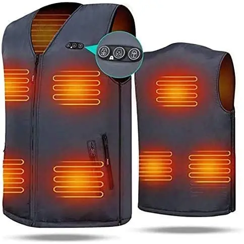Men Winter USB Infrared Heating Vest Jacket Electric Thermal Waistcoat Fever suit Windproof Warm Heat vest (1600155581717)