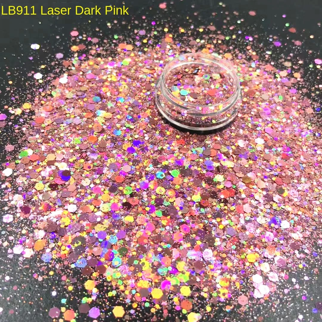 Wholesale 1kg Hot Nails Polyester Chunky Tumbler Craft Glitter Flakes Art for Party Decoration Chunky Bulk Glitter Sequins