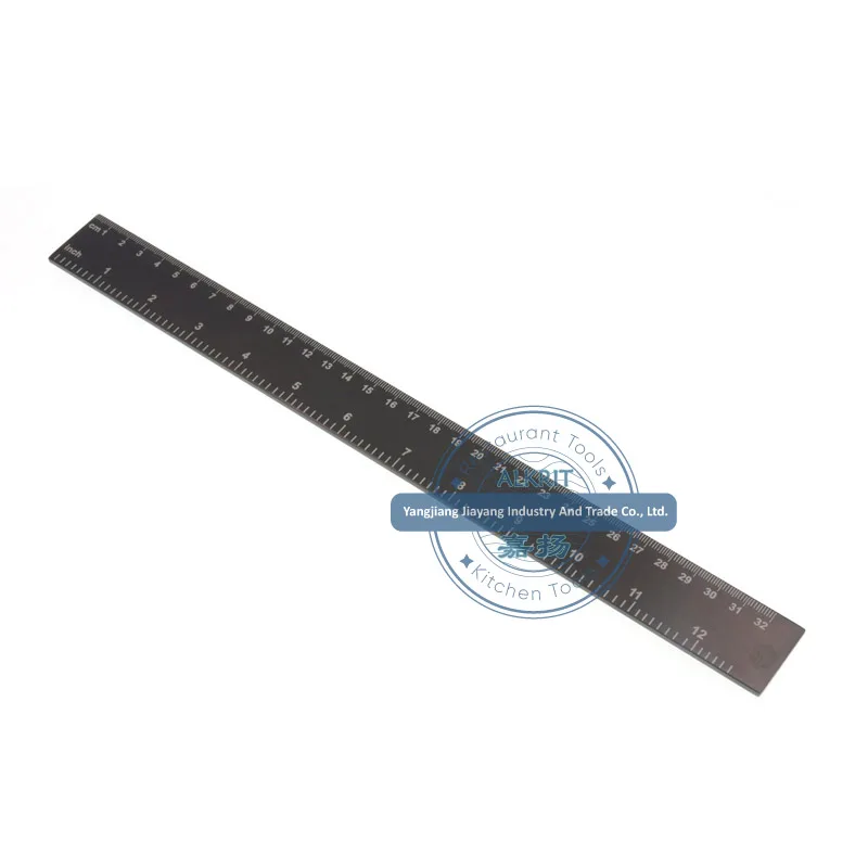(ALBK-GR002) whole black aluminum dough guide ruler Measuring Dough Balance Thickness Ruler for Baking with laser scales