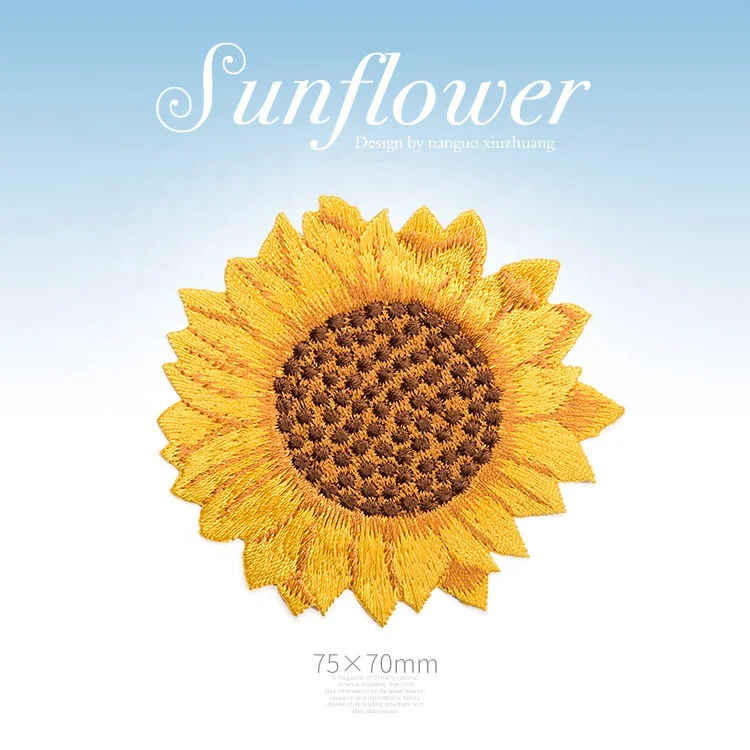 
Wholesale DIY Iron On Sunflower Embroidery Patch For Clothing 