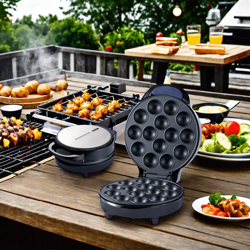 Factory Supplies 14-Hole Electric Takoyaki Machine  Cake Bread Meatball Maker for Breakfast Household Octopus Balls