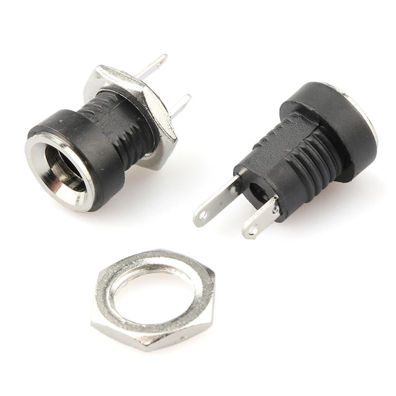 DC-022B DC Power Jack Socket Connector DC022B 5.5*2.5mm 2.1mm  2.5 Socket 2pin Welding Wire Type