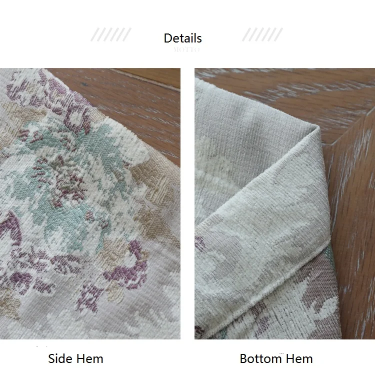 Luxury Popular Jacquard Dubai Curtain with Attached Valance for Living Room