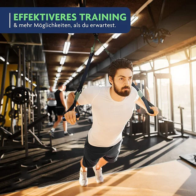 Wellshow Sport Suspension Straps Bodyweight Suspension Sling Trainer System Kit For Home Fullbody Workout