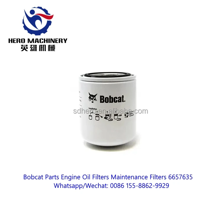 Original Bobcat Parts 6657635 Engine Oil Filters for Skid Steer Loaders 463 553 S100 S70 Excavator 425 428 E25 E26