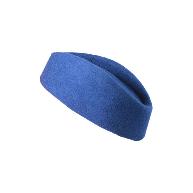 Halloween Party Cosplay hat Wool Felt Air Hostesses Beret Hat Airline Stewardess Sexy Formal Uniform Hat
