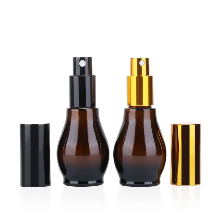 Unique calabash shape amber essential oil glass dropper bottle 10ml 20ml essential oil