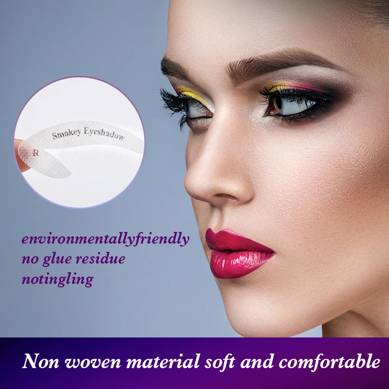 Easy makeup tool kit eyeshadow pads stencils eye shadow eyeliner shields Liint free eyeliner patches cat eyeliner stencil