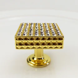 square rhinestones metal alloy furniture cabinet knobs,drawer handle