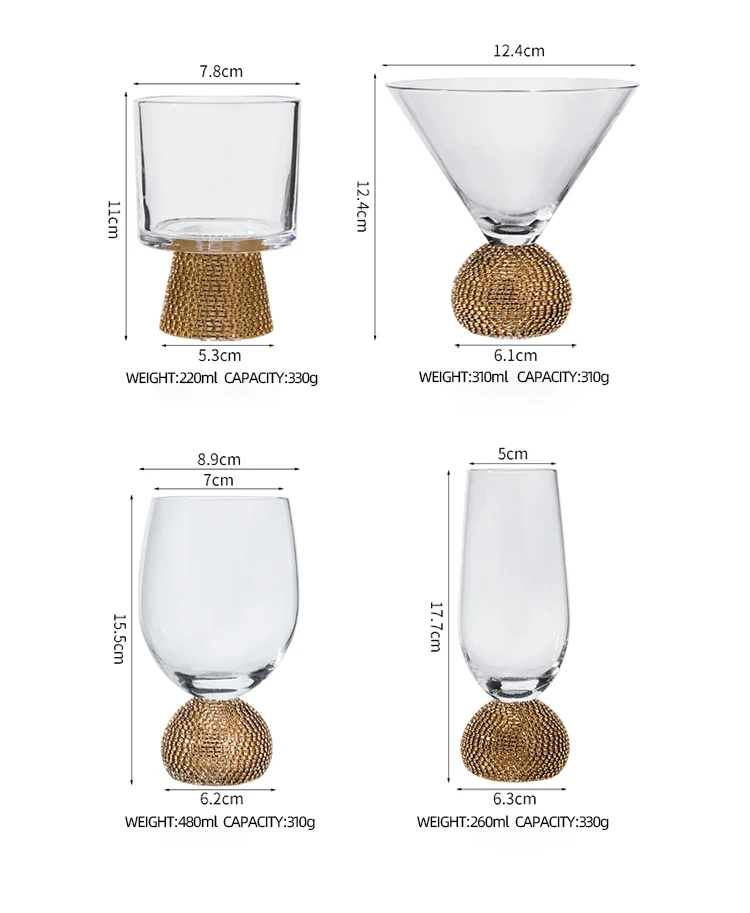 Customized Champagne Glasses With Diamond Handle Elegant Smoke Grey Crystal Drinking Cups Tall Glass Cup For Wedding & Party