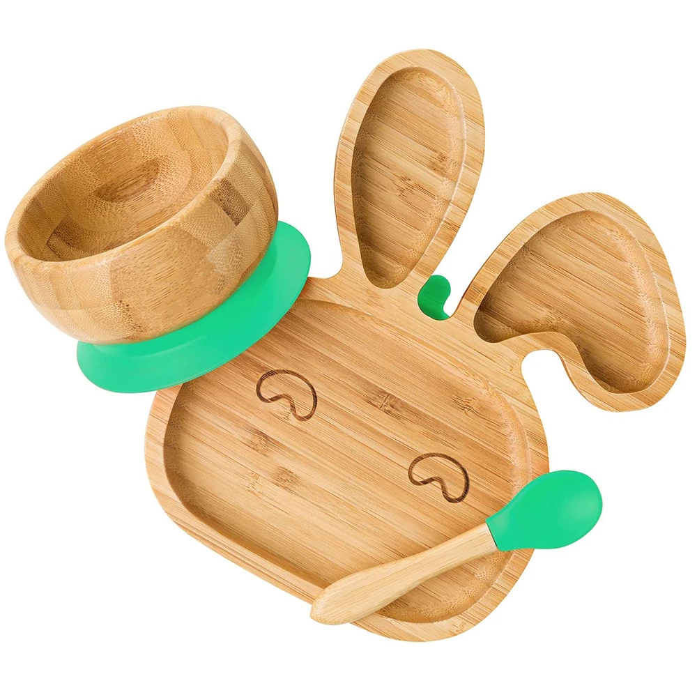 Hot selling custom baby dishes Silicone baby bowl using natural bamboo custom baby bowls